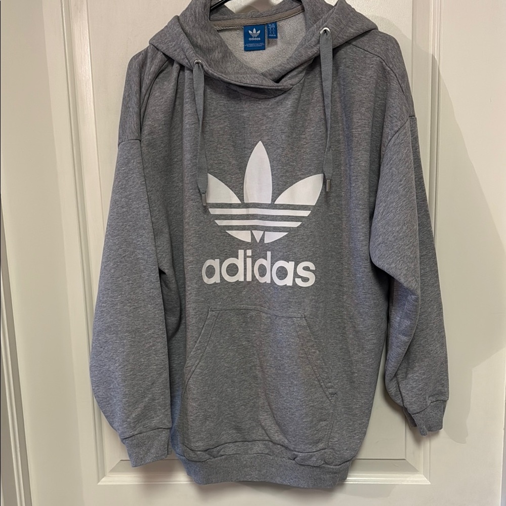 Adidas Heather Gray Trefoil Hoodie